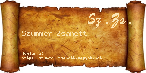 Szummer Zsanett névjegykártya