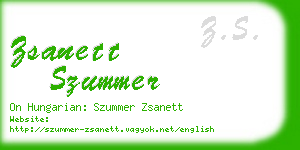 zsanett szummer business card